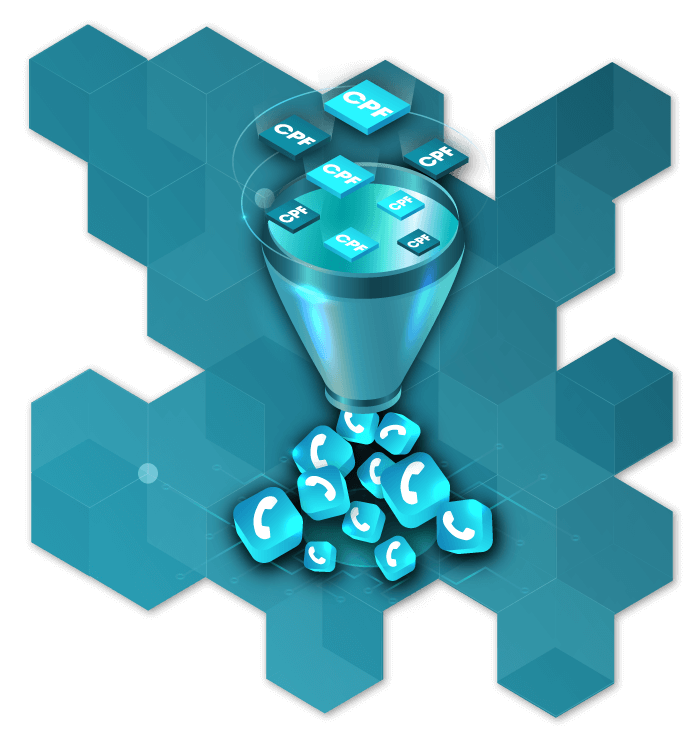 A API recebe uma consulta informando um CPF ou CNPJ e retorna uma lista de números de telefone relacionados ao seu lead